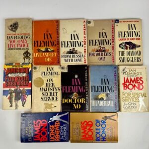 Vintage James Bond 007 Ian Fleming John Gardner Paperback Book Lot 12 Titles